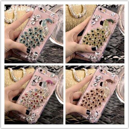 For HuaweiP8 P9 P10 P20 P30 P40 PLUS Lite Mate10 20 30 Pro Lite Bling Luxury Crystal Rhinestone Peacock Diamond Soft Phone Case