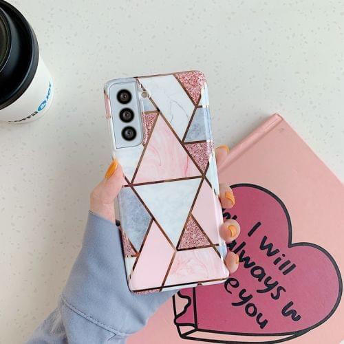 For Samsung Note 20 Electroplating Splicing Marble Pattern Galaxy S30 Ultra Thin Drop-proof Mobile Phone Case S20 FE a91 a51 A71