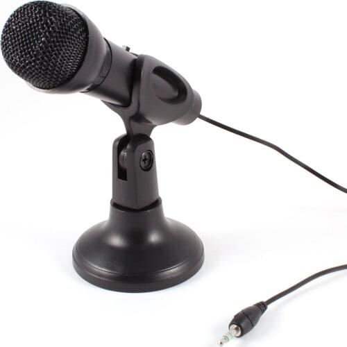 Brand New Omnidirectional Laptop PC Computer 3.5mm Network Stand Mini Microphone Mike Black