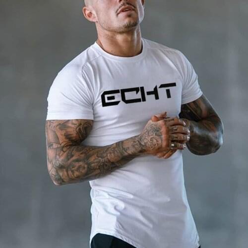 Футболка мужская Men T Shirt Style Fashion Fitness Muscle Short Sleeve Male Leisure Gyms Short Sleeves Slim Fit Tee Top Clothing