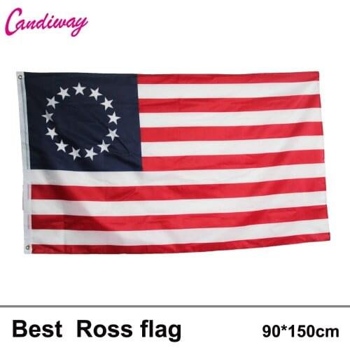 3*5FT/90*150cm Betsy Ross Cotton Tea Stained flag Office/Activity/parade/Festival/Home Decoration Aged 13 Star BETSY ROSS