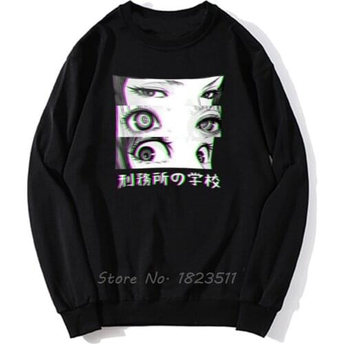 Prison School Eyes Sad Japanese Anime Aesthetic Men Hoodie Casual Japan Men pullover Hoodies Sweatshirt Harajuku Streetwear