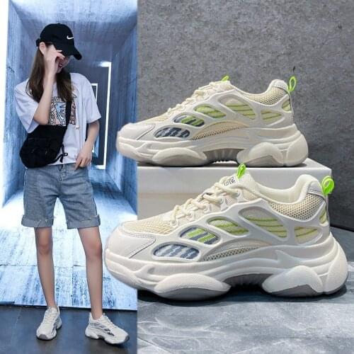 Little white shoes female 2021 summer new sports casual shoes with suction membrane bottom breathable drip plastic old shoes