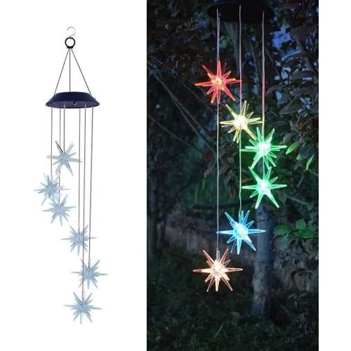 Solar Wind Chime Lamp Sea Urchin Outdoor Waterproof Hanging Garden Decoration Landscape Led Lights For Gardens Strip String