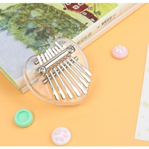 8 Key Kalimba Mini Thumb Piano Finger Piano Transparent Acrylic Finger Keyboard Musical Instrument