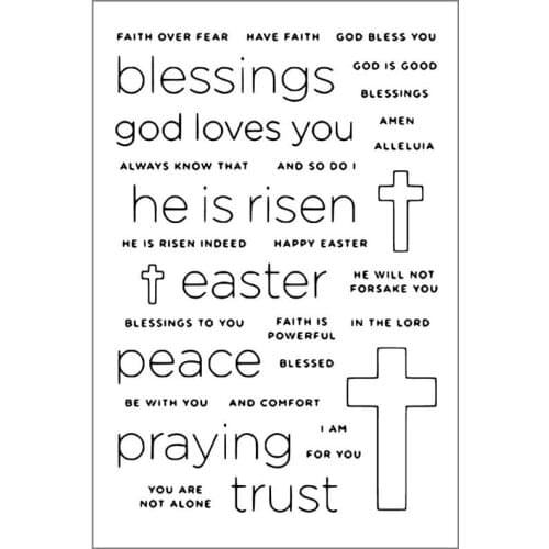 Prayer Cross DIY Silicone Clear Stamp Cling Seal Scrapbook Embossing Album Decor