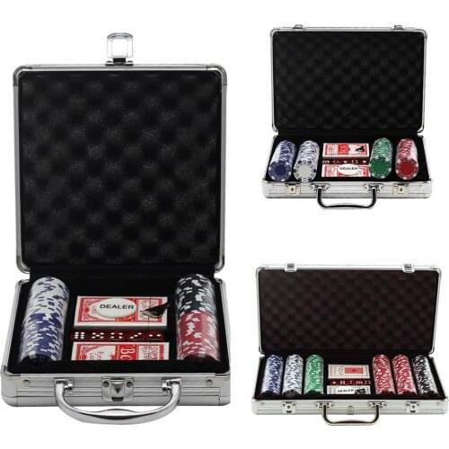 100/200/300 PCS Chips Set Texas Hold'em Casino Poker Chip With Aluminum Case Baccarat Black Jack Poker Quality Clay Chips Coins