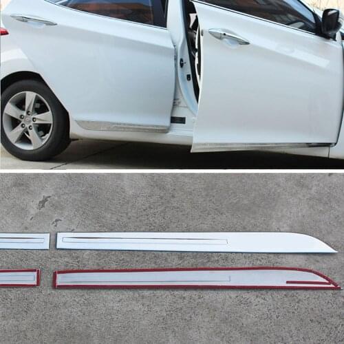 Stainless Steel Car Body Door Side Molding Trim For Hyundai Elantra AD 2017 2018 Car Styling Sticker