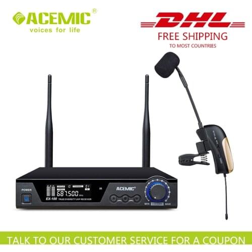 True diversity professional wireless saxophone microphone ACEMIC EX-100/ST-1 Trumpet microphone,trombone microphone