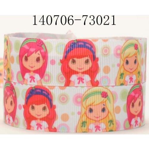 NEW sales 50 yards cute Strawberry girl pattern printed grosgrain cartoon ribbon DIY