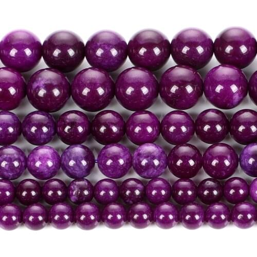 Sugilite Purple Natural Stone Charm Round Loose Beads For Jewelry Making DIY Bracelets Necklace Earrings Handmade 6/8/10 MM