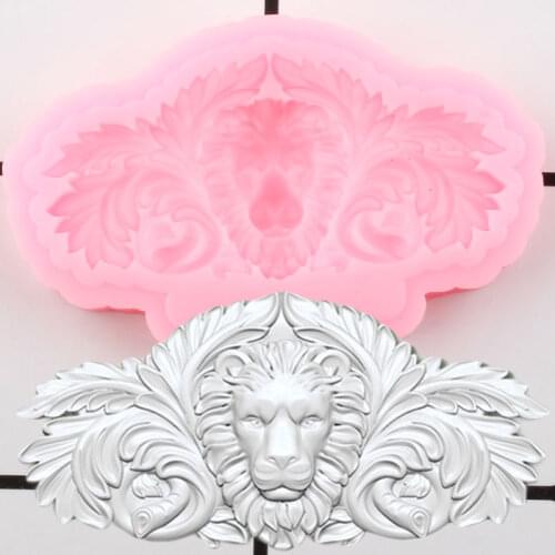3D Craft Lion Silicone Mold Scroll Relief Cake Border Fondant Molds Cake Decorating Tools Candy Clay Chocolate Gumpaste Moulds