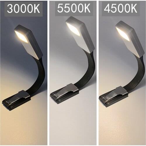 USB Recharge LED E-book Reading Lamp Clip On Book Reading Light Portable Rechargeable Book Light Mini Adjustable Night Light