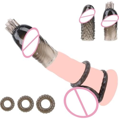 Adult Products Cock Rings Penis Sleeve Penis Ring 5pcs/set Time Delay Ejaculation Sex Toys for Men Dick Extensions Condom