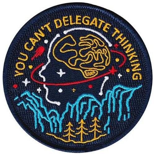 You can't delegate thinking patches funny air force military tactical patch hook back army badges for coth hat