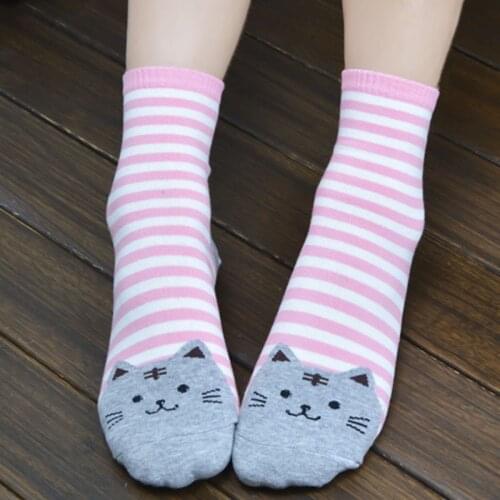 Women Socks 3d Animals Striped Cartoon Pattern Kawaii Socks Girls Womens Cotton Striped Fun Animal Socks Autumn Winter Slippers