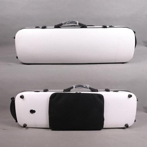 Yinfente White Rectangle Violin Hard Case 4/4 Carbon Composite light&strong