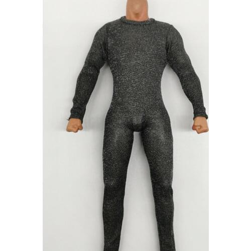 1/6 Scale Gray Male Bodysuit Model for 12" Body Doll Toys