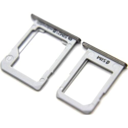1 set SIM Card Tray Holder + Micro SD Tray Slot Adapters For Samsung Galaxy E5 E500 E7 E700 Repair Parts Silver Color