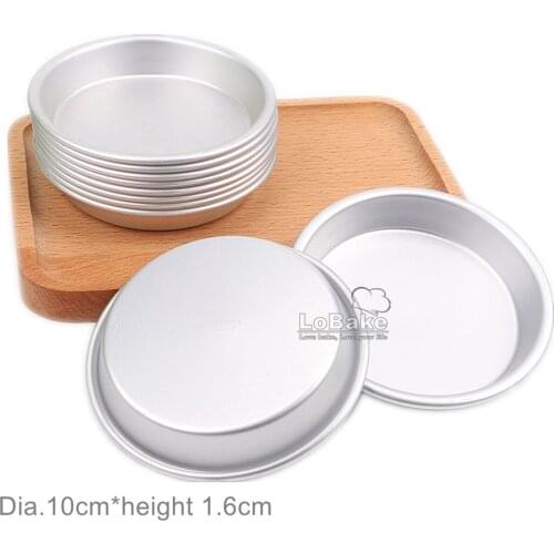 10pcs/lot) 3.5 inches shallow round shape aluminium metal pie pan mould fondant candy pudding jelly mold for baking cake pans