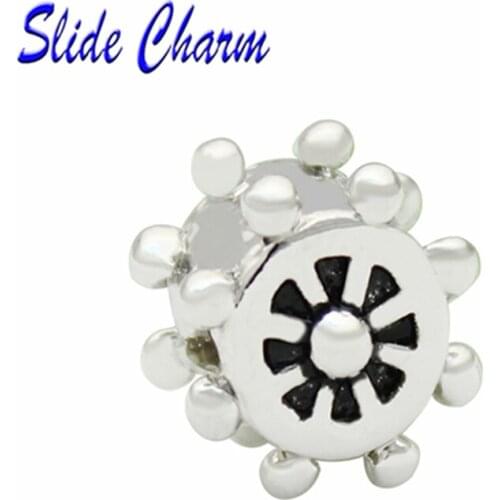 5mm straight hole fashion jewelry DIY charm, rudder European style charm beads Fit Pandora Bracelet Necklace