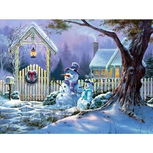 5D DIY Diamond Painting Snowman Full Square Christmas Picture Of Rhinestone Diamond Embroidery Scenic Home Decor