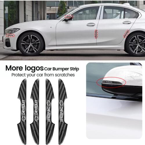 6Pcs Carbon Fiber Car Door Window Bumper Edge Anti-collision Strip Stickers For Chevrolet Cruze Captiva Colorado Spark Malibu