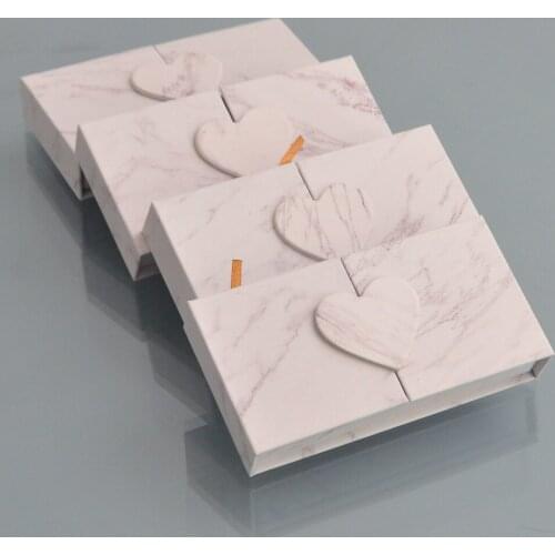 90pcs/pack Wholesale Eyelash Packaging Box Lash Boxes Custom Logo Faux Cils 3d Mink Lashes Marble Book Style Package Case Vendor