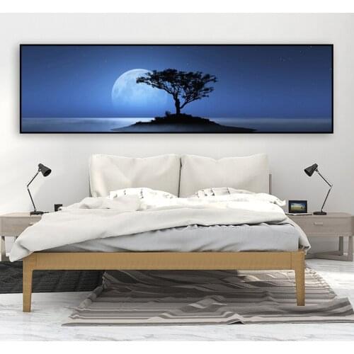 Diamond Painting Abstract Tree Blue Moon Night Scene 5D DIY Full Squareround Drill Diamond Embroidery Cross Stitch Kit