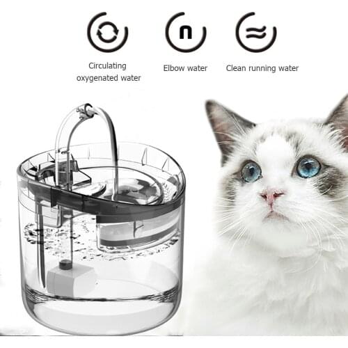 1.8L Automatic Cat Water Fountain High Density Filtration Ultra Quiet Dogs Water Dispenser Drinker with Tap for Cat Health Care