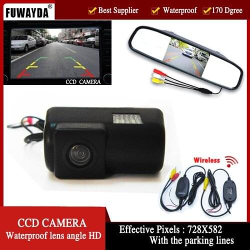 FUWAYDA Wireless Reverse backup night vision CCD Car Rear View Camera for Ford Transit connect,4.3 Inch Rear view Mirror Monitor