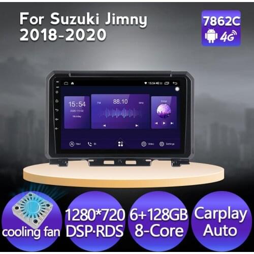 6G 128G Fan Android 11 BT DSP Car Radio Video Multimedia Player For Suzuki Jimny JB64 2018 2019 2020 Navigation GPS 2 DIN No dvd