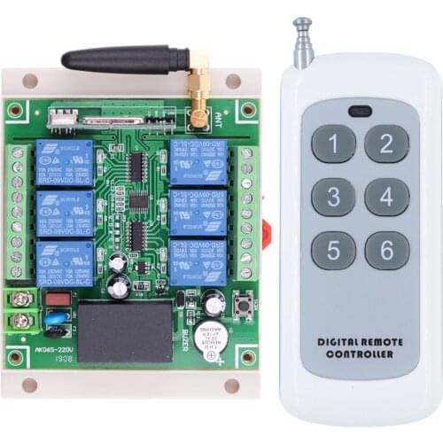 1000M Long Distance AC 110V 220V 6CH Wireless Remote Control Switch Wireless Switch System With 6 Button Transmitter