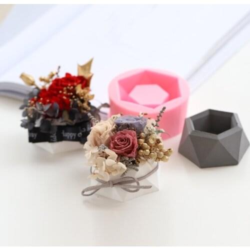 Concrete mold geometric design diy gardening flower pot cement mold candle cup succulent plant potted Clay gypsummold