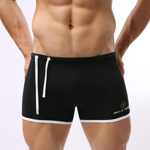 BRAVE PERSON Brand Nylon Beach Shorts Sexy Men Soild Trunks Shorts Bathing Boxer Plus Size Pouch Bulge Board Shorts Sunga