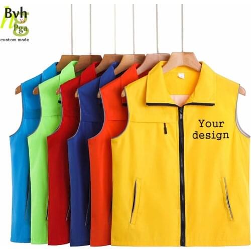 Custom design vest photo print logo text casual vest clothes men and women overalls uniform coat tops