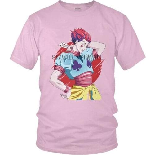 Mens Hunter X Hunter T-Shirt Streetwear Anime Manga Hisoka Morow Tshirt Short Sleeve Unique T Shirt Homme Cotton Tee Tops Gift