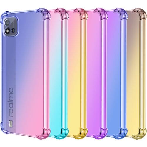 For OPPO Realme 3 X2 X3 X50 6 Pro 6S A5 A9 A11X A92S Luxury Shockproof Gradient Silicone Soft TPU Case Ultra Thin Slim Cover