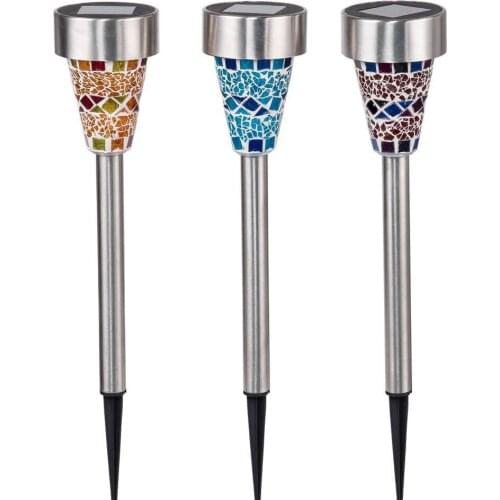 Solar panel lights stainless steel solar mosaic interchange lawn lamp outdoor solar garden lights