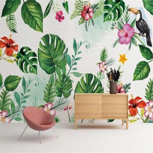 Milofi wallpaper wall covering tropical rainforest plant banana leaf wallpaper mural background wall