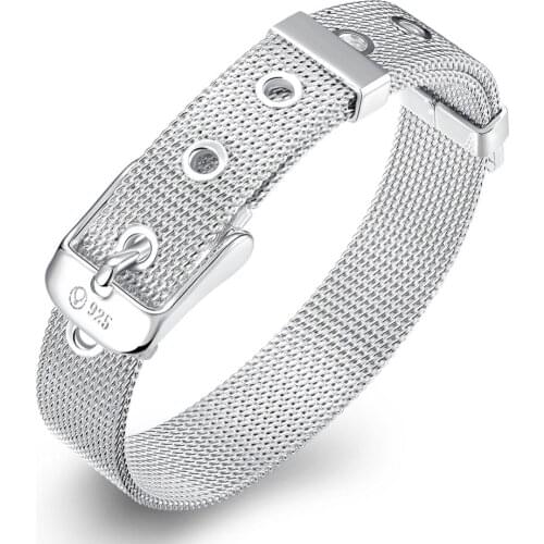 Hot creative jewelry small mesh bracelet shape into 1 cm wide leather belt bracelet neutral section personalized accessories