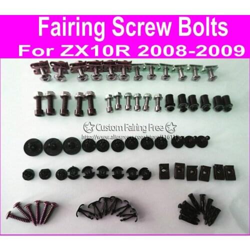 Fairing kit screw bolts kit for Kawasaki ZX10R 2008 2009 zx10r 08 09 black fairing dag screws coupling bolt set