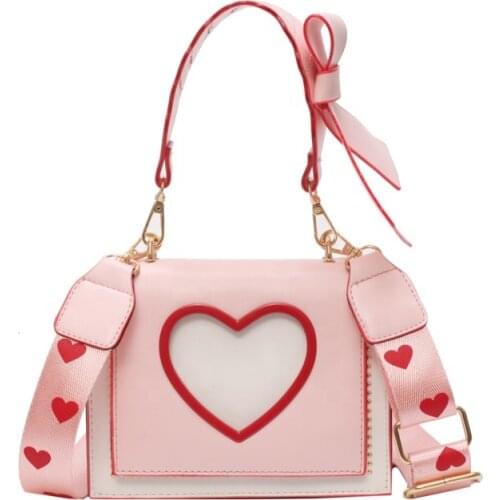 Fashion Pink Womens Ladies Cute Lolita Heart Handbag Bags Crossbody Bags for Women