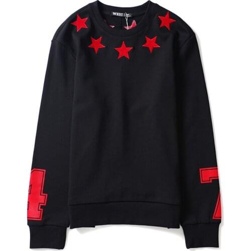 New 2020 High Flame Embroidery 74 Stars Unisex Hoodies Hoody hooded Sweatshirts velvet Cotton Drake Thicken Fleece S-2XL #H89