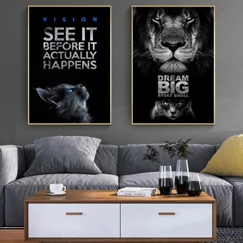 Office Home Decor Canvas Wall Art Dream Big Prints Motivation Paintings for Living Room Frameless Poster Home Decor