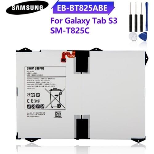 Original Tablet Battery EB-BT825ABE For Samsung Galaxy SM-T825C T825C Tab S3 TabS3 Genuine Battery 6000mAh