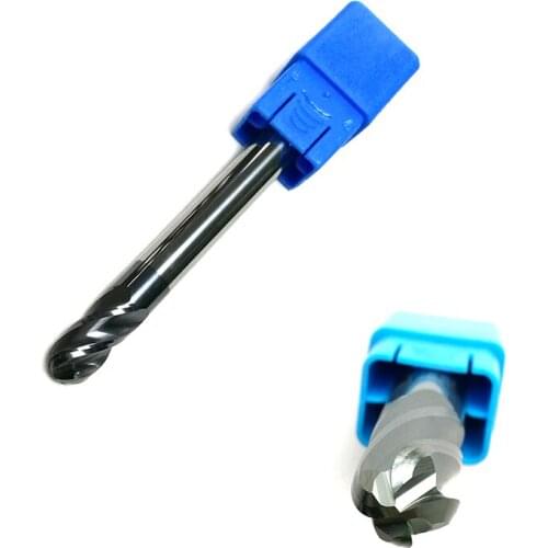 Radius=3MMx12mm 4 Flutes hrc45 Ball nose End Mill solid carbide CNC router bits tools Milling cutter R3*12*D6*75