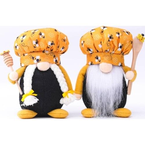 Bumble Bee Honey Gnome Scandinavian Tomte Nisse Swedish Elf Home Farmhouse Kitchen Decor Shelf Tiered Tray Decorations