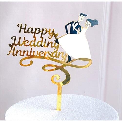 8 Style Anniversary Cake Topper Birthday Party Decoration Cake Toppers Valentines Mother Day Decor Wedding Dessert Decoration