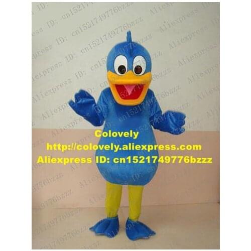 Smart Blue Quacker Quackquack Duckling Drake Die Ente Duck Adult Mascot Costume Mascotte With Big Open Mouth No.350 Free Ship